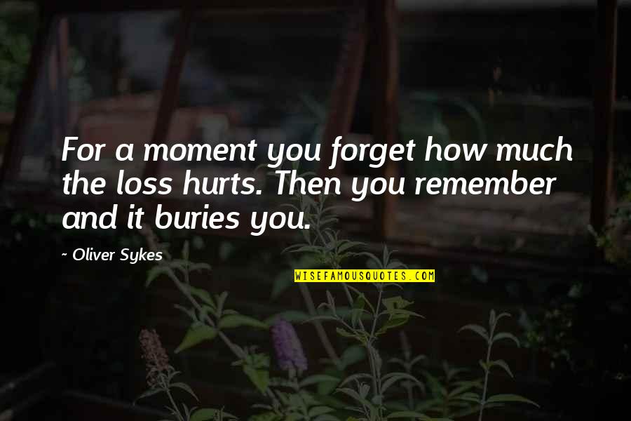 Sykes's Quotes By Oliver Sykes: For a moment you forget how much the