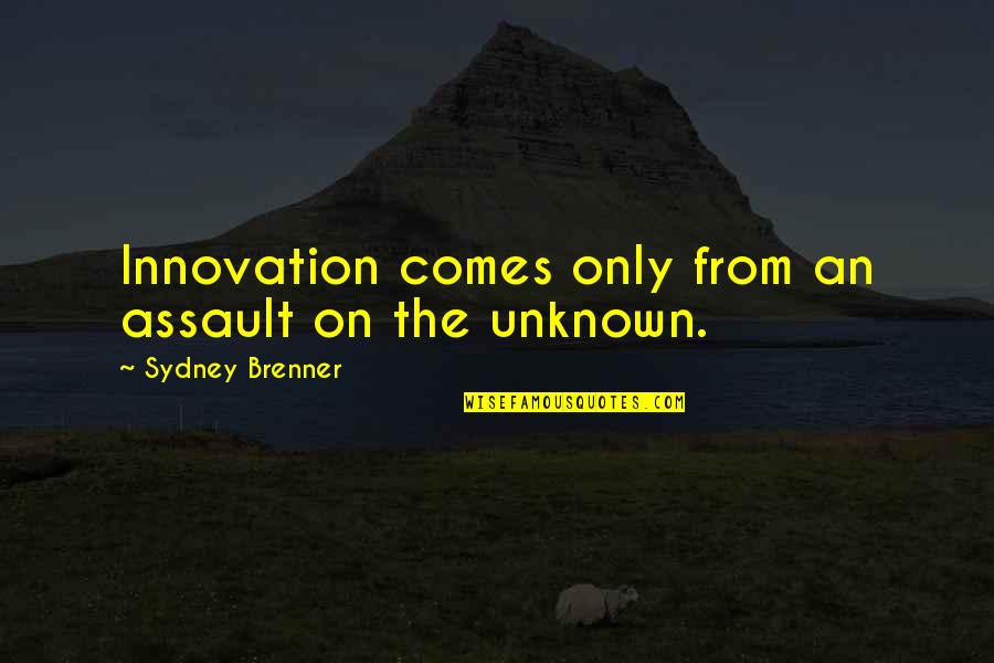 Syleena Adams Quotes By Sydney Brenner: Innovation comes only from an assault on the Syleena Adams Quotes By Sydney Brenner: Innovation comes only from an assault on the