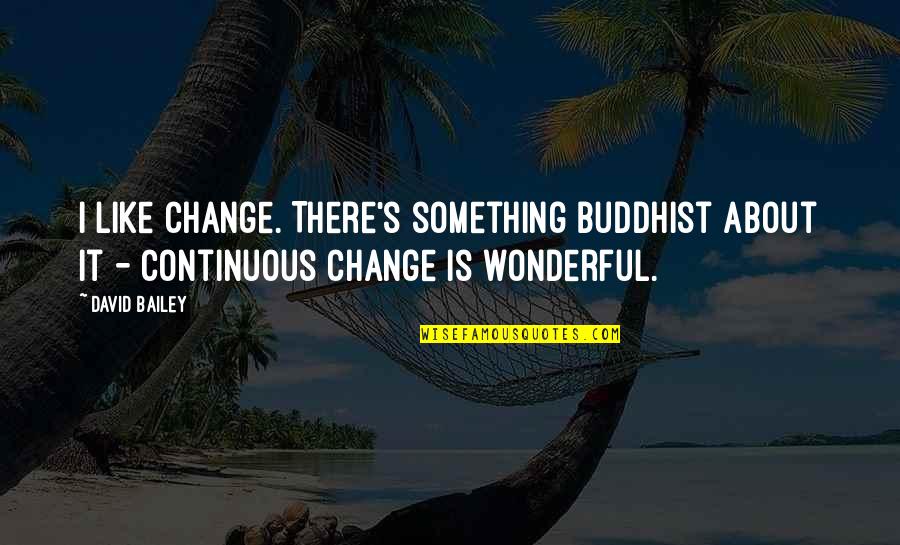 Syllogistic Argument Quotes By David Bailey: I like change. There's something Buddhist about it