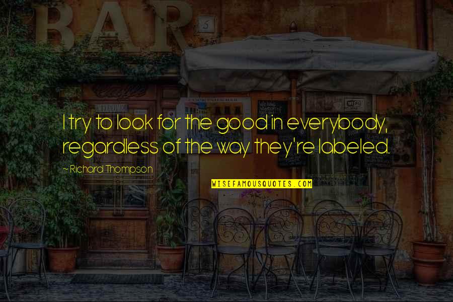 Sylvestral Quotes By Richard Thompson: I try to look for the good in