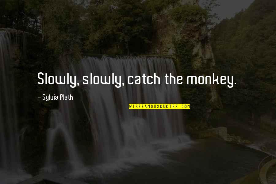 Sylvia Plath Best Quotes By Sylvia Plath: Slowly, slowly, catch the monkey. Sylvia Plath Best Quotes By Sylvia Plath: Slowly, slowly, catch the monkey.