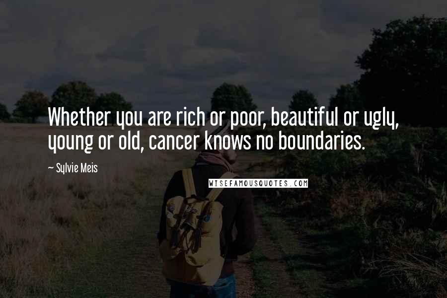 Sylvie Meis quotes: Whether you are rich or poor, beautiful or ugly, young or old, cancer knows no boundaries.