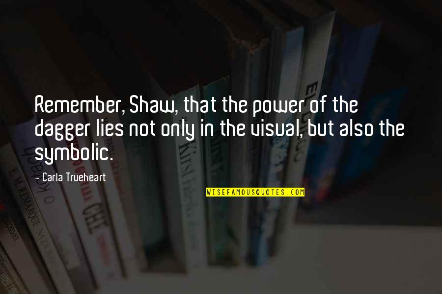 Symbolic Quotes By Carla Trueheart: Remember, Shaw, that the power of the dagger