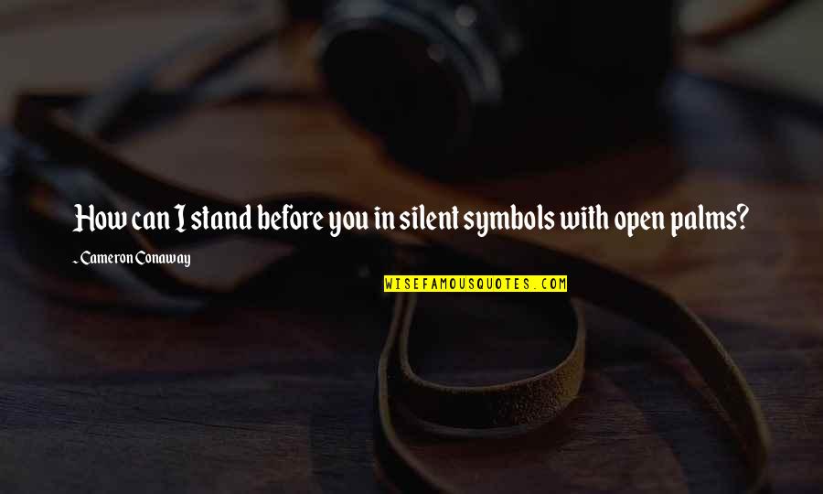 Symbols In Life Quotes By Cameron Conaway: How can I stand before you in silent