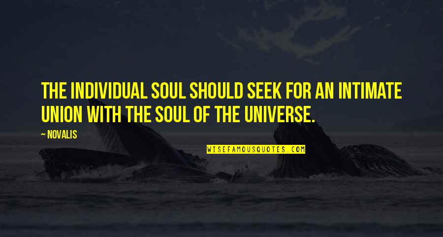 Sympathy For A Soul Quotes By Novalis: The individual soul should seek for an intimate