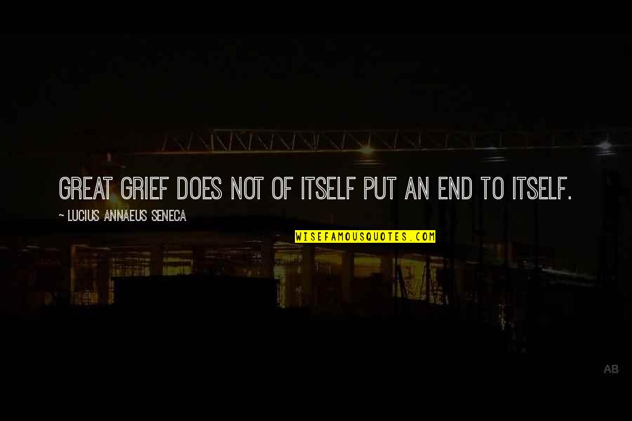 Sympathy Grief Quotes By Lucius Annaeus Seneca: Great grief does not of itself put an