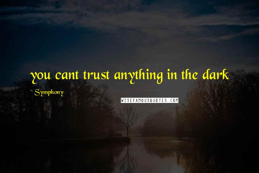 Symphony quotes: you cant trust anything in the dark