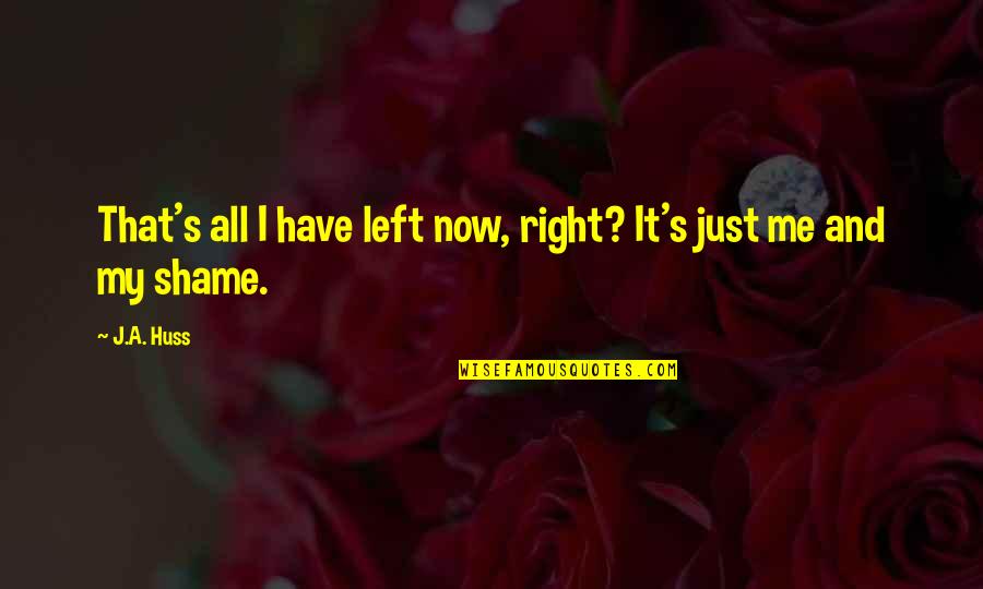 Symptome Quotes By J.A. Huss: That's all I have left now, right? It's