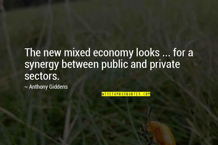 Synergy Quotes By Anthony Giddens: The new mixed economy looks ... for a