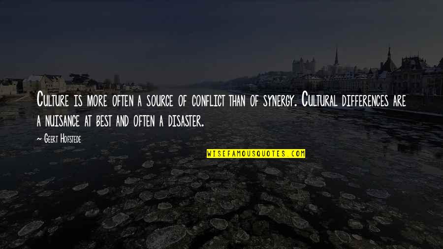 Synergy Quotes By Geert Hofstede: Culture is more often a source of conflict