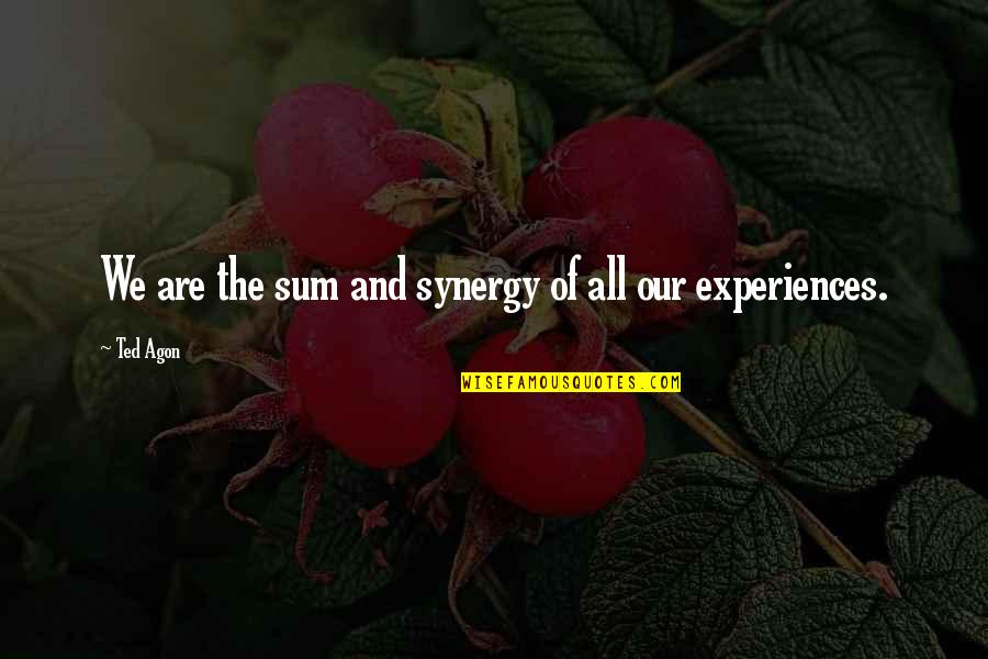 Synergy Quotes By Ted Agon: We are the sum and synergy of all