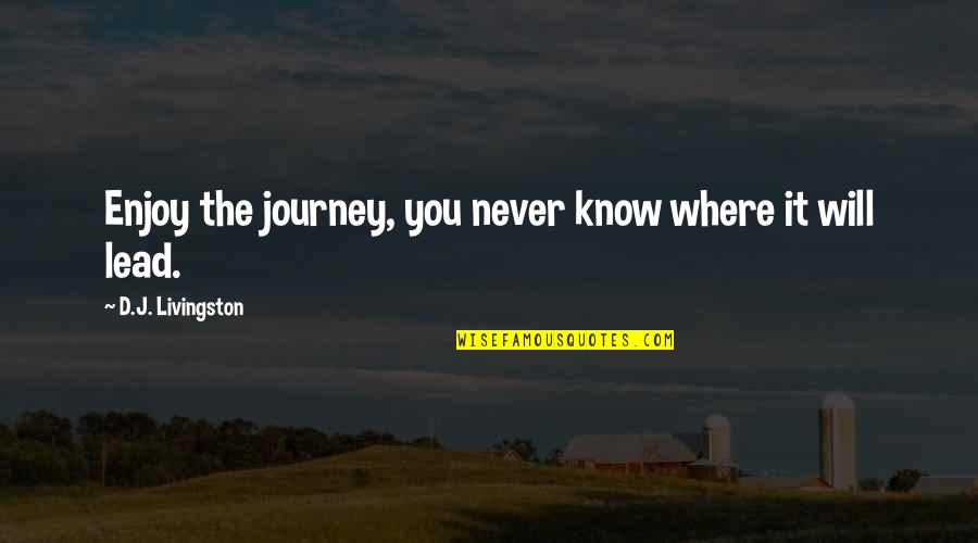 Synnestvedt Quotes By D.J. Livingston: Enjoy the journey, you never know where it Synnestvedt Quotes By D.J. Livingston: Enjoy the journey, you never know where it
