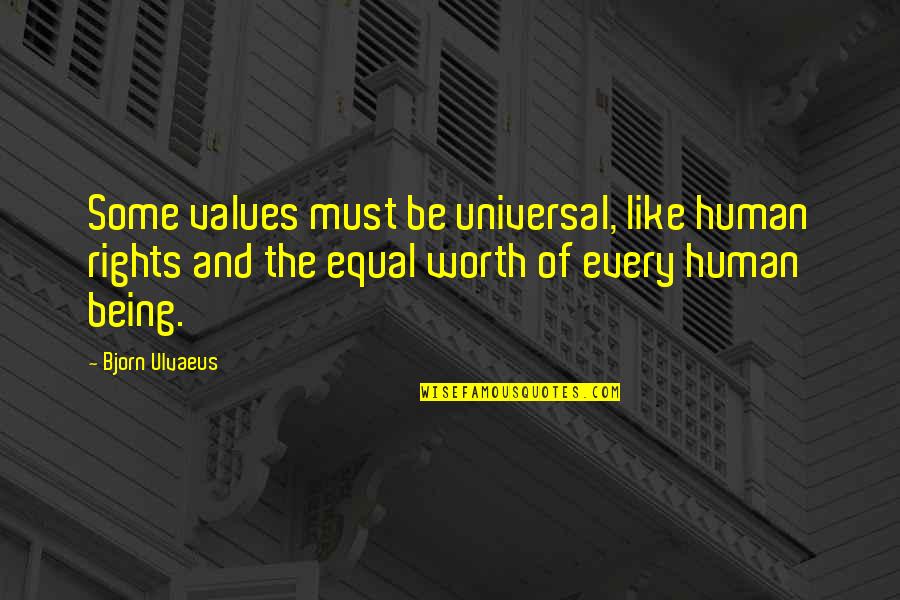 Synonyms Love Quotes By Bjorn Ulvaeus: Some values must be universal, like human rights