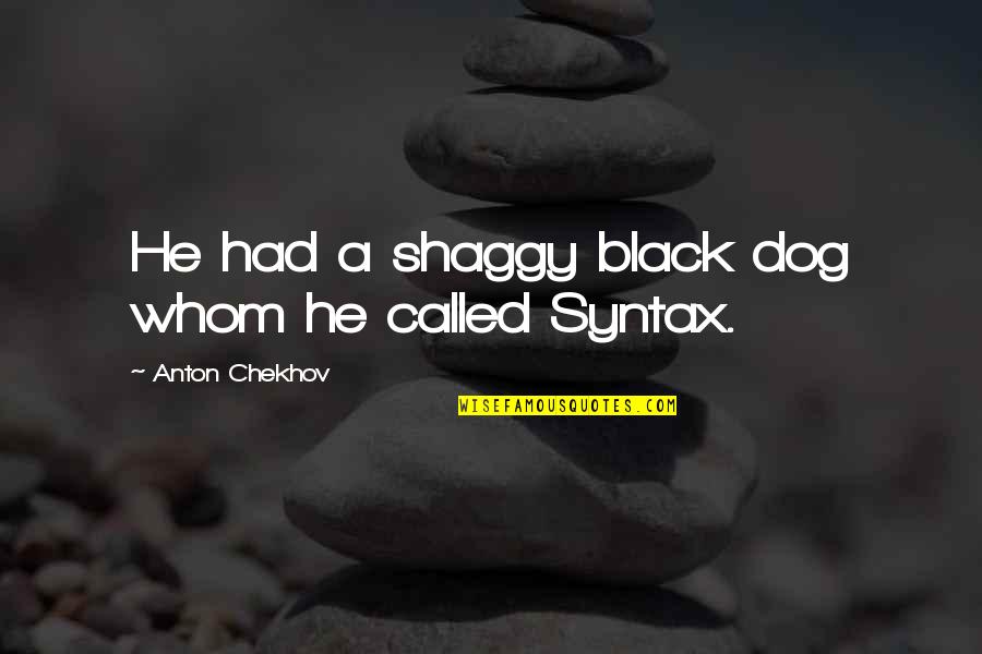 Syntax Quotes By Anton Chekhov: He had a shaggy black dog whom he