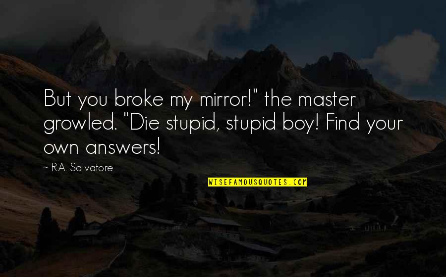 Syrians Quotes By R.A. Salvatore: But you broke my mirror!" the master growled.