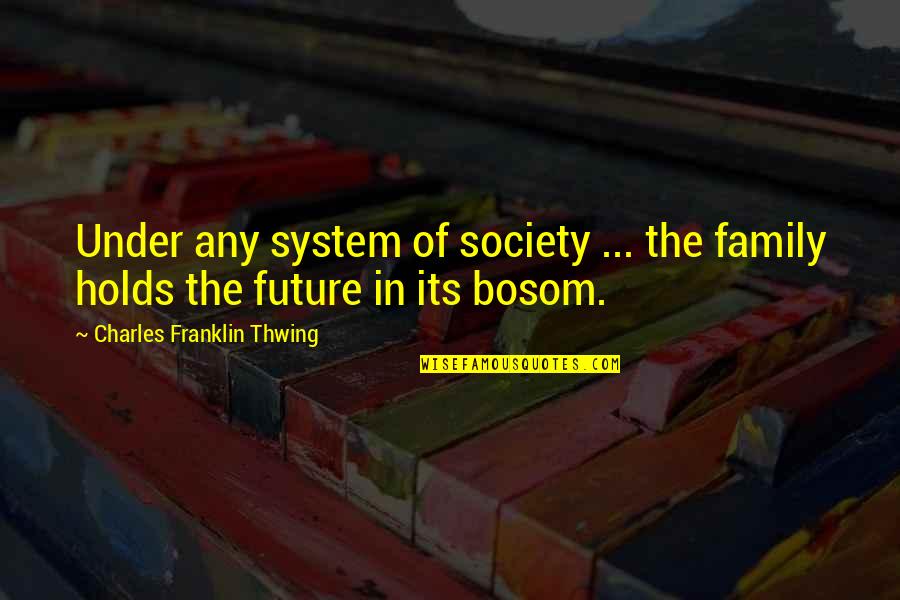 System Its Quotes By Charles Franklin Thwing: Under any system of society ... the family