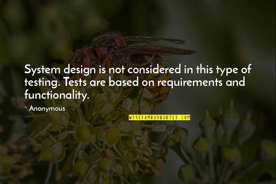System Testing Quotes By Anonymous: System design is not considered in this type