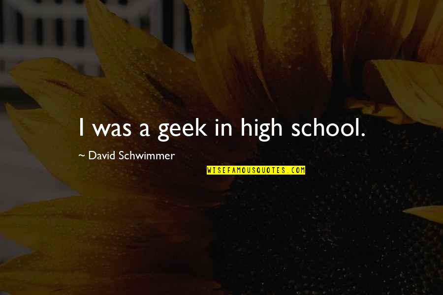 Syunta 87 Quotes By David Schwimmer: I was a geek in high school. Syunta 87 Quotes By David Schwimmer: I was a geek in high school.