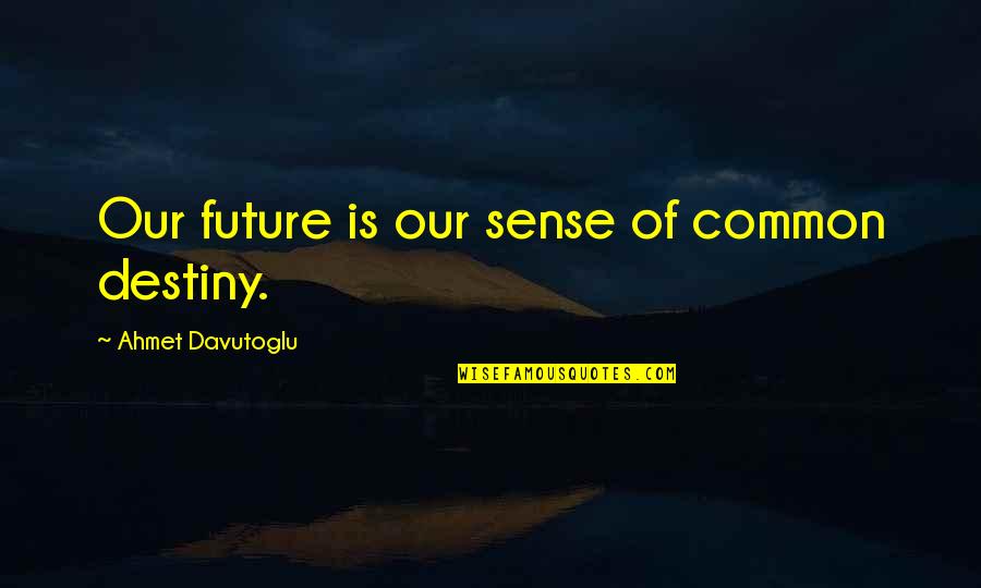 Sz Technology Quotes By Ahmet Davutoglu: Our future is our sense of common destiny.