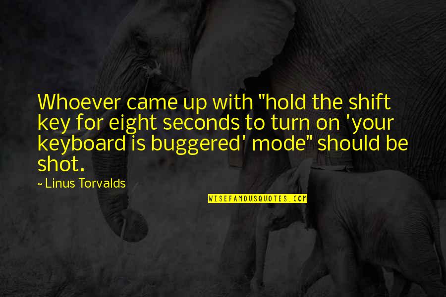 Szabados L Szl Quotes By Linus Torvalds: Whoever came up with "hold the shift key