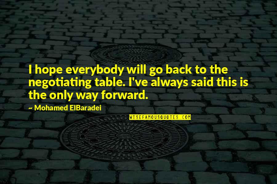 Szalsza Zene Quotes By Mohamed ElBaradei: I hope everybody will go back to the