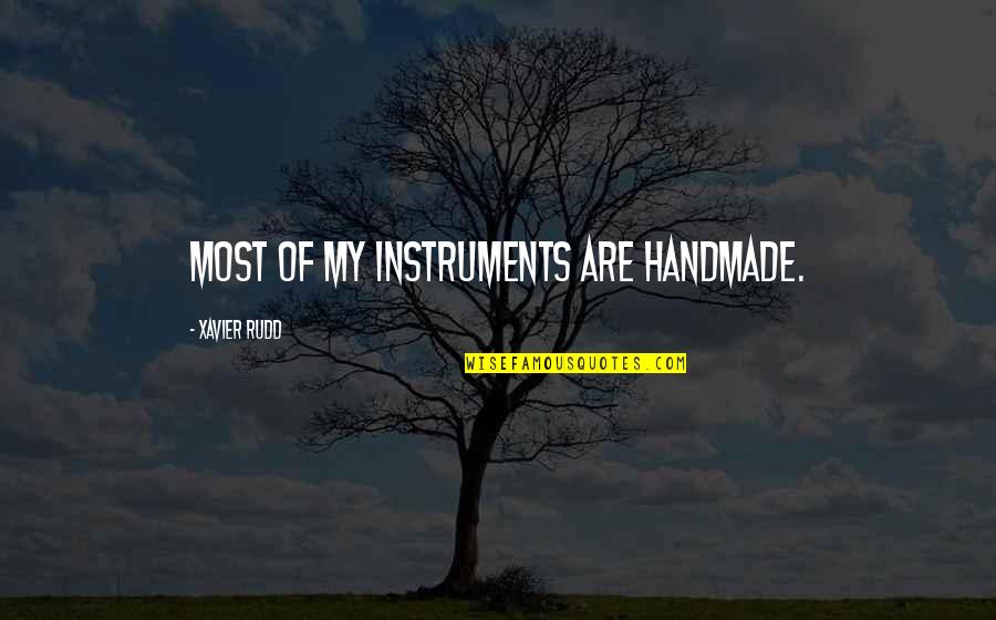Szdealer Quotes By Xavier Rudd: Most of my instruments are handmade. Szdealer Quotes By Xavier Rudd: Most of my instruments are handmade.