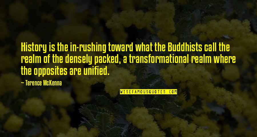 Szeliga Obituary Quotes By Terence McKenna: History is the in-rushing toward what the Buddhists