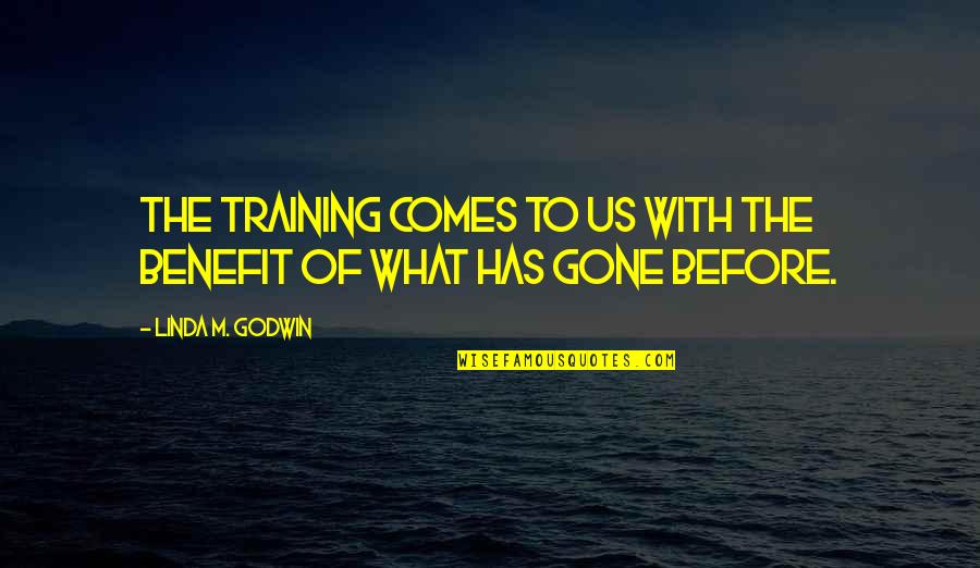 Szenved Lybetegs Gek Quotes By Linda M. Godwin: The training comes to us with the benefit