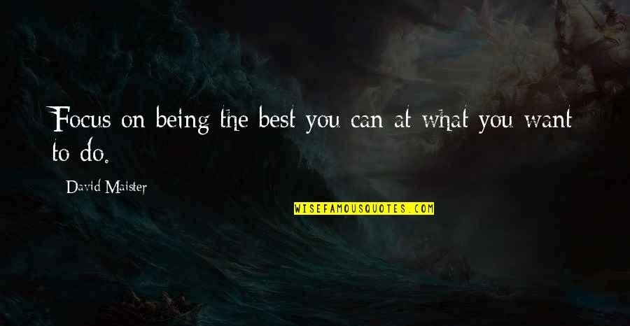 Szomoru Quotes By David Maister: Focus on being the best you can at