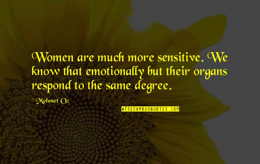 Szubarktikus Quotes By Mehmet Oz: Women are much more sensitive. We know that