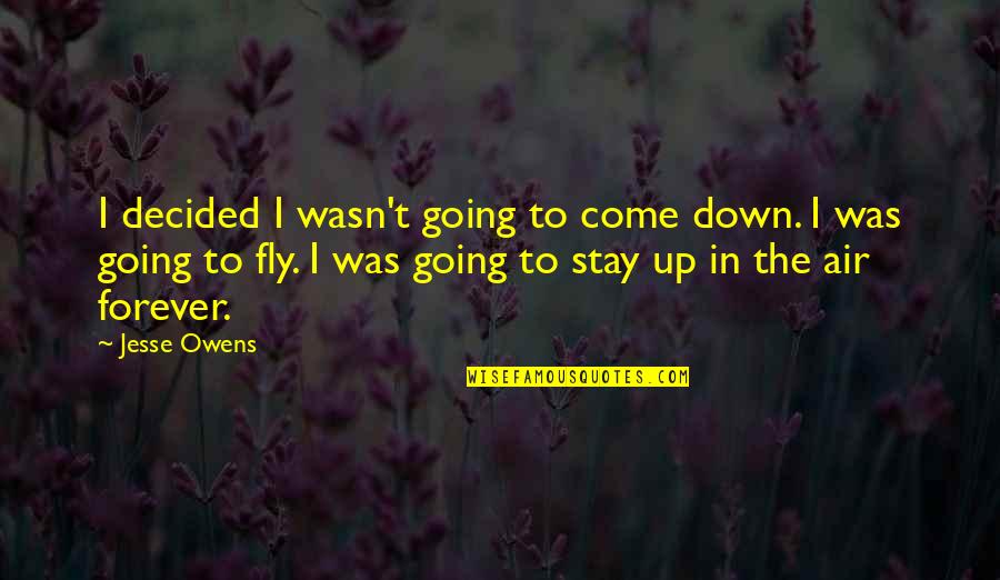 Szybkosci Quotes By Jesse Owens: I decided I wasn't going to come down.