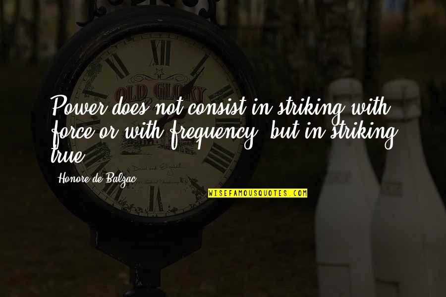 Szyc Lisa Quotes By Honore De Balzac: Power does not consist in striking with force