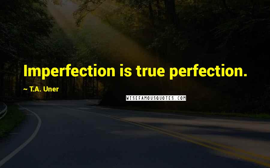 T.A. Uner quotes: Imperfection is true perfection.