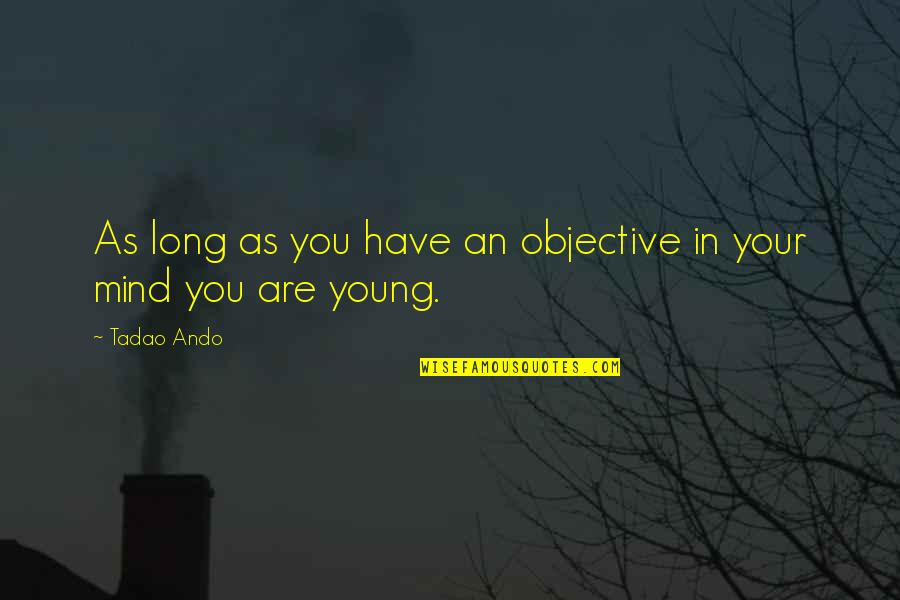 T Ando Quotes By Tadao Ando: As long as you have an objective in