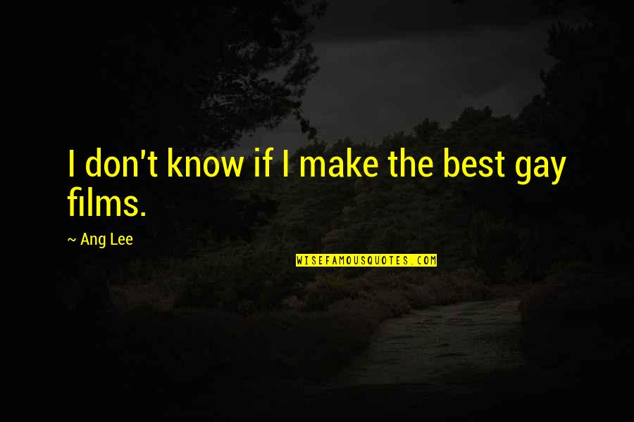 T Ang Quotes By Ang Lee: I don't know if I make the best