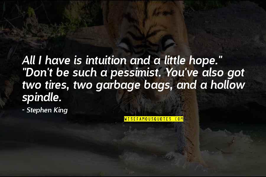 T Bags Quotes By Stephen King: All I have is intuition and a little