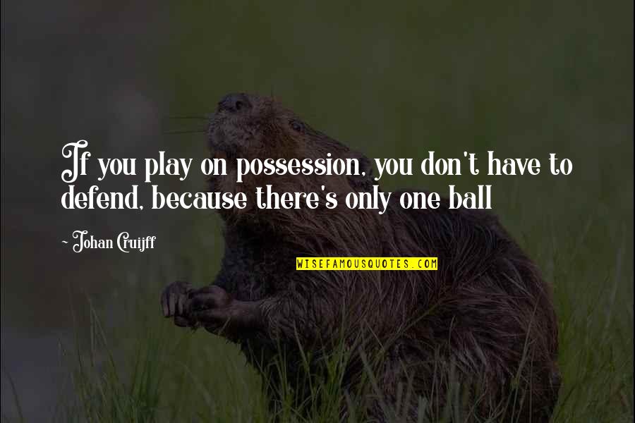 T Ball Quotes By Johan Cruijff: If you play on possession, you don't have