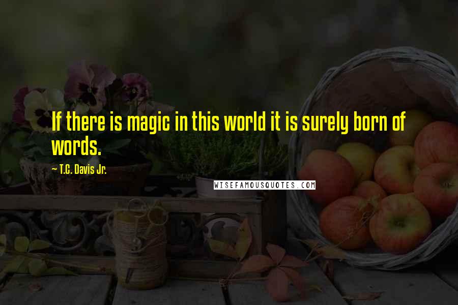 T.C. Davis Jr. quotes: If there is magic in this world it is surely born of words.