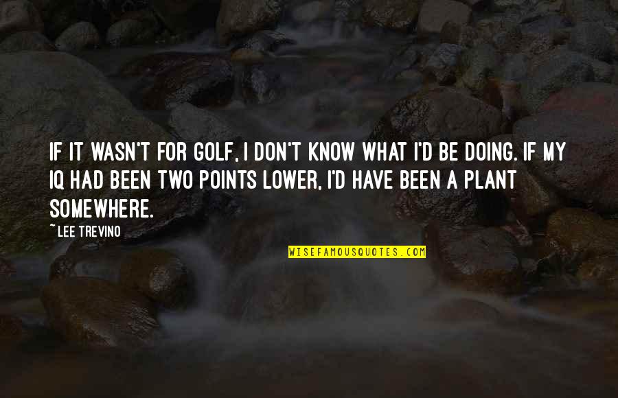 T D Lee Quotes By Lee Trevino: If it wasn't for golf, I don't know T D Lee Quotes By Lee Trevino: If it wasn't for golf, I don't know