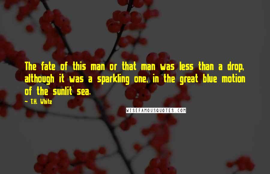 T.H. White quotes: The fate of this man or that man was less than a drop, although it was a sparkling one, in the great blue motion of the sunlit sea.