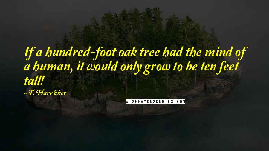 T. Harv Eker quotes: If a hundred-foot oak tree had the mind of a human, it would only grow to be ten feet tall!