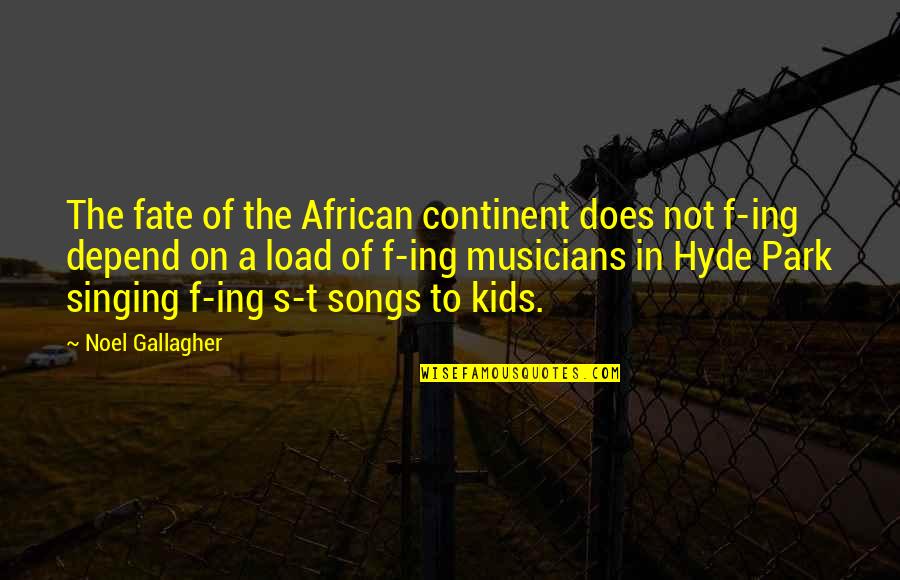 T In The Park Quotes By Noel Gallagher: The fate of the African continent does not