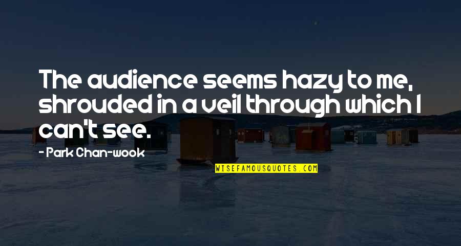 T In The Park Quotes By Park Chan-wook: The audience seems hazy to me, shrouded in