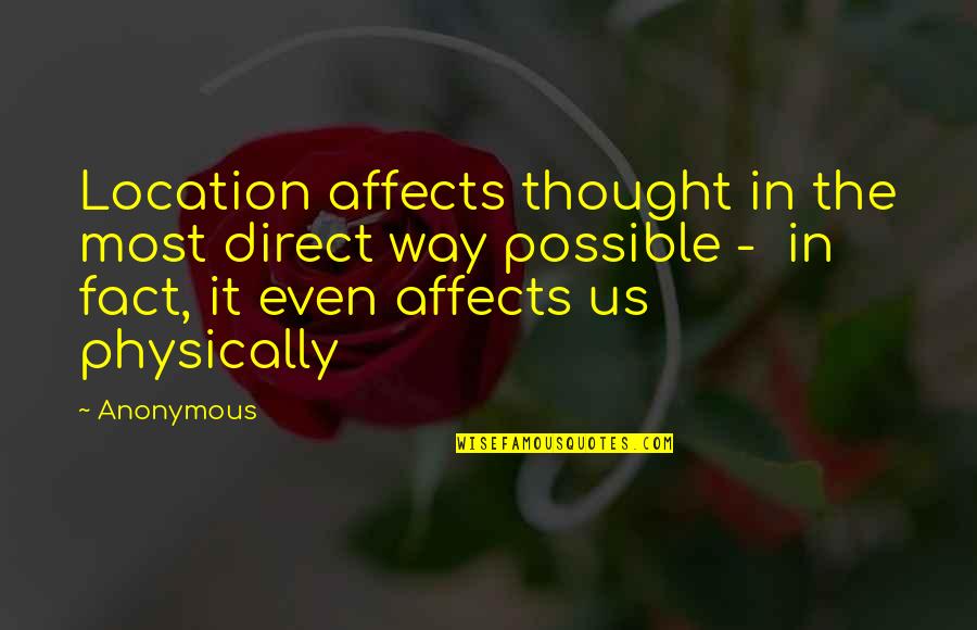 T Nungsfolie 1 Quotes By Anonymous: Location affects thought in the most direct way