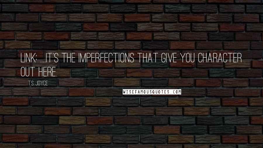 T.S. Joyce quotes: LINK: .....It's the imperfections that give you character out here.