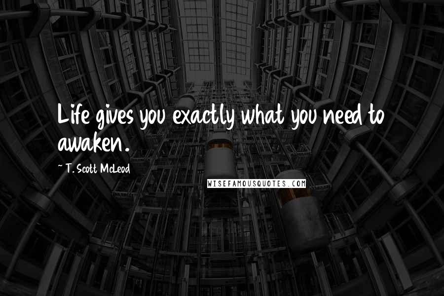 T. Scott McLeod quotes: Life gives you exactly what you need to awaken.