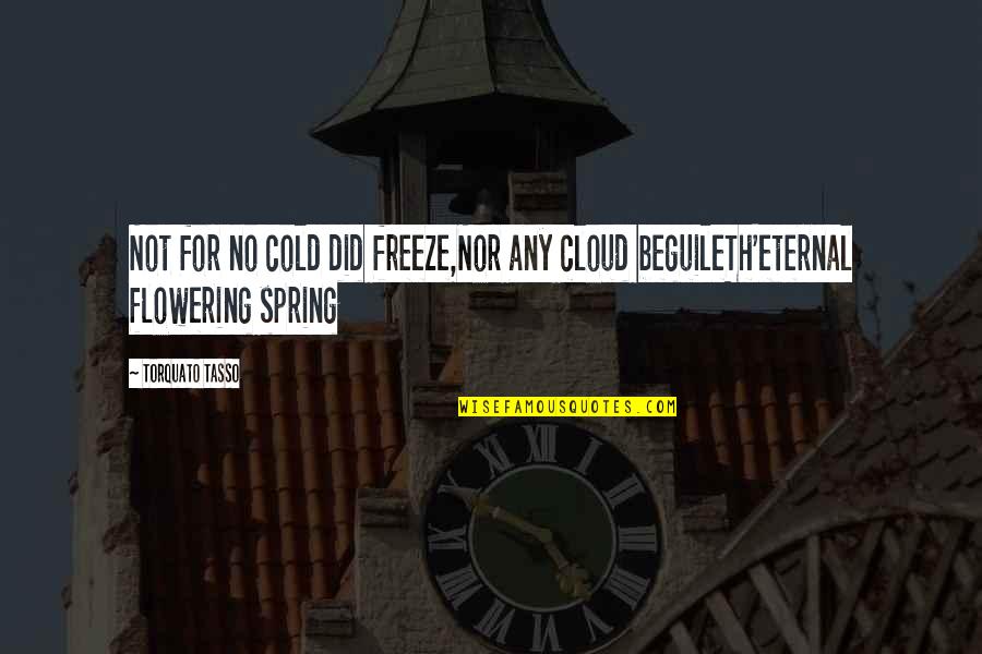 T Tasso Quotes By Torquato Tasso: Not for no cold did freeze,Nor any cloud