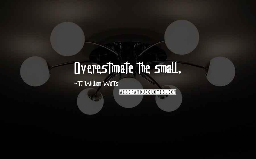 T. William Watts quotes: Overestimate the small.