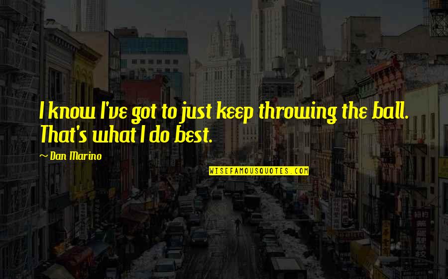 T20 Car Quotes By Dan Marino: I know I've got to just keep throwing