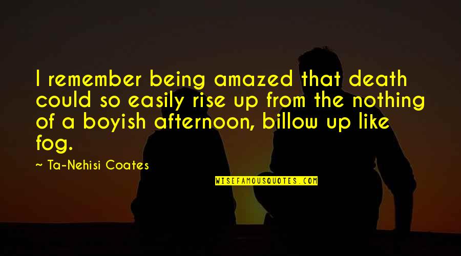 Ta'ala's Quotes By Ta-Nehisi Coates: I remember being amazed that death could so